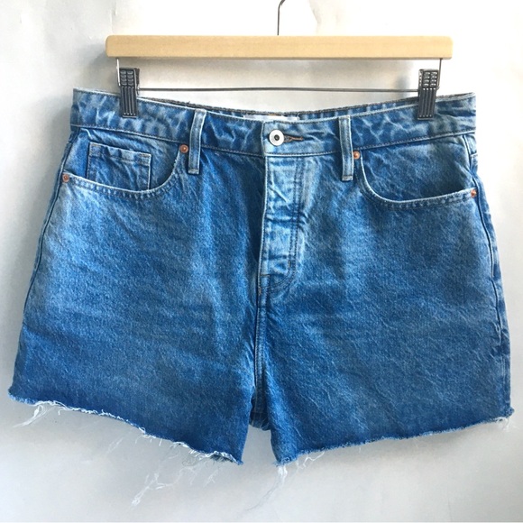 OUTLAND DENIM Annie High Rise Relaxed Former Blue Denim Jean Short Size 31 - Picture 15 of 17